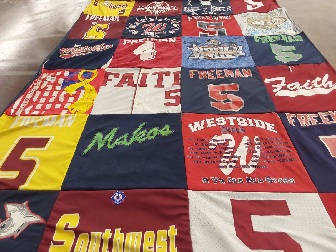 T-shirt quilt featuring westside youth team by Liberty from AL
