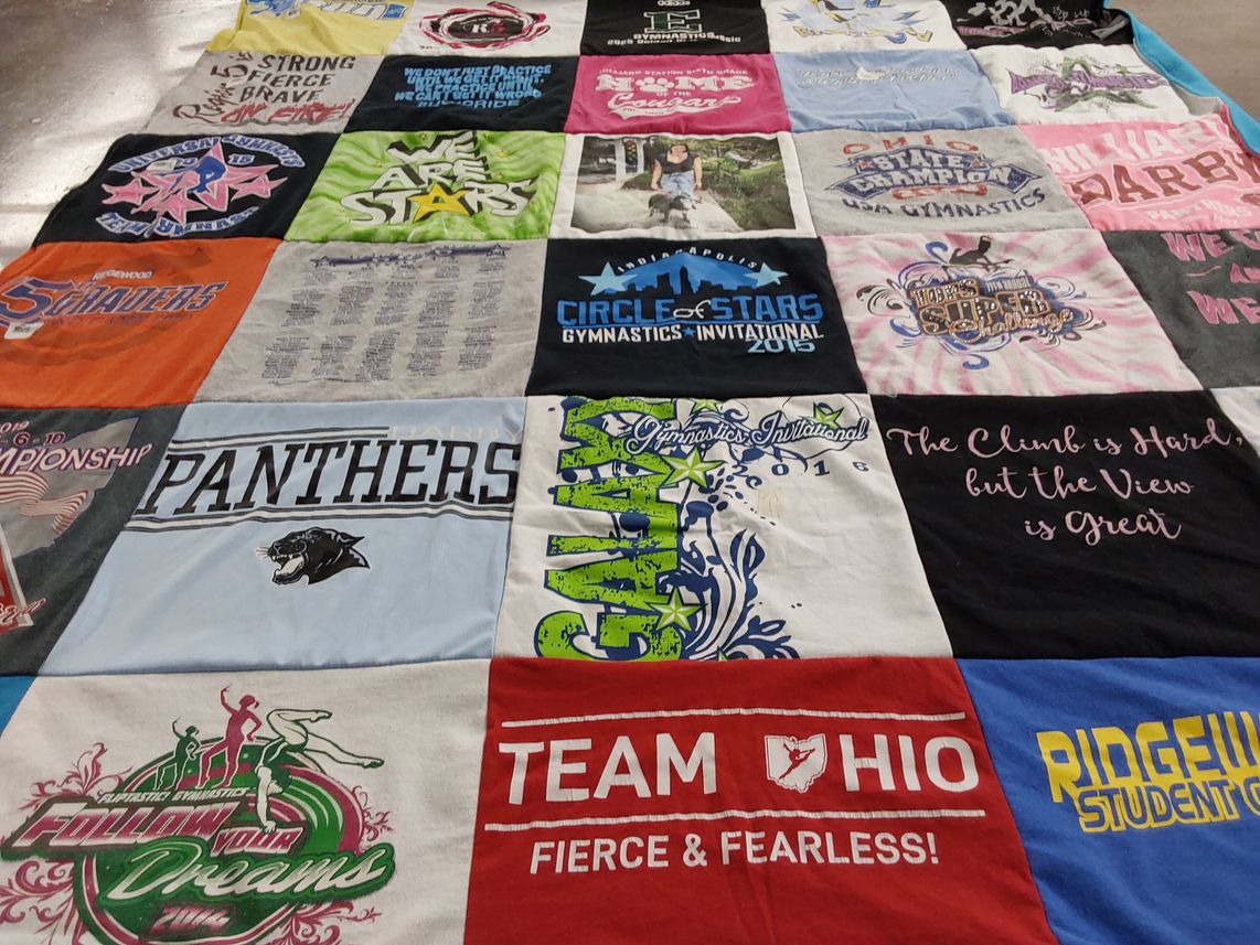 T-shirt quilt featuring panthers by Tammy from OH
