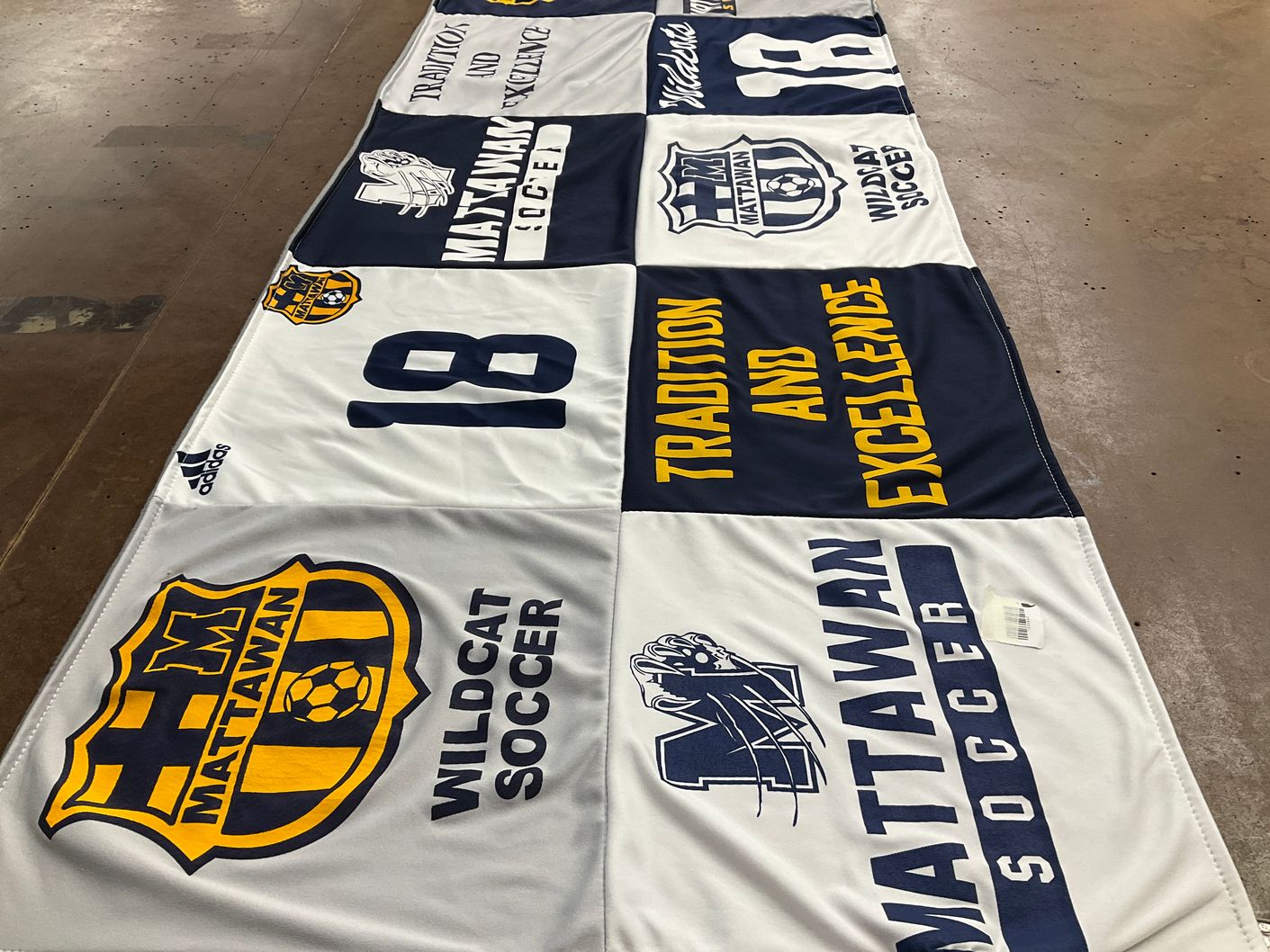 T-shirt quilt featuring mattawan high school soccer by Amanda from MI