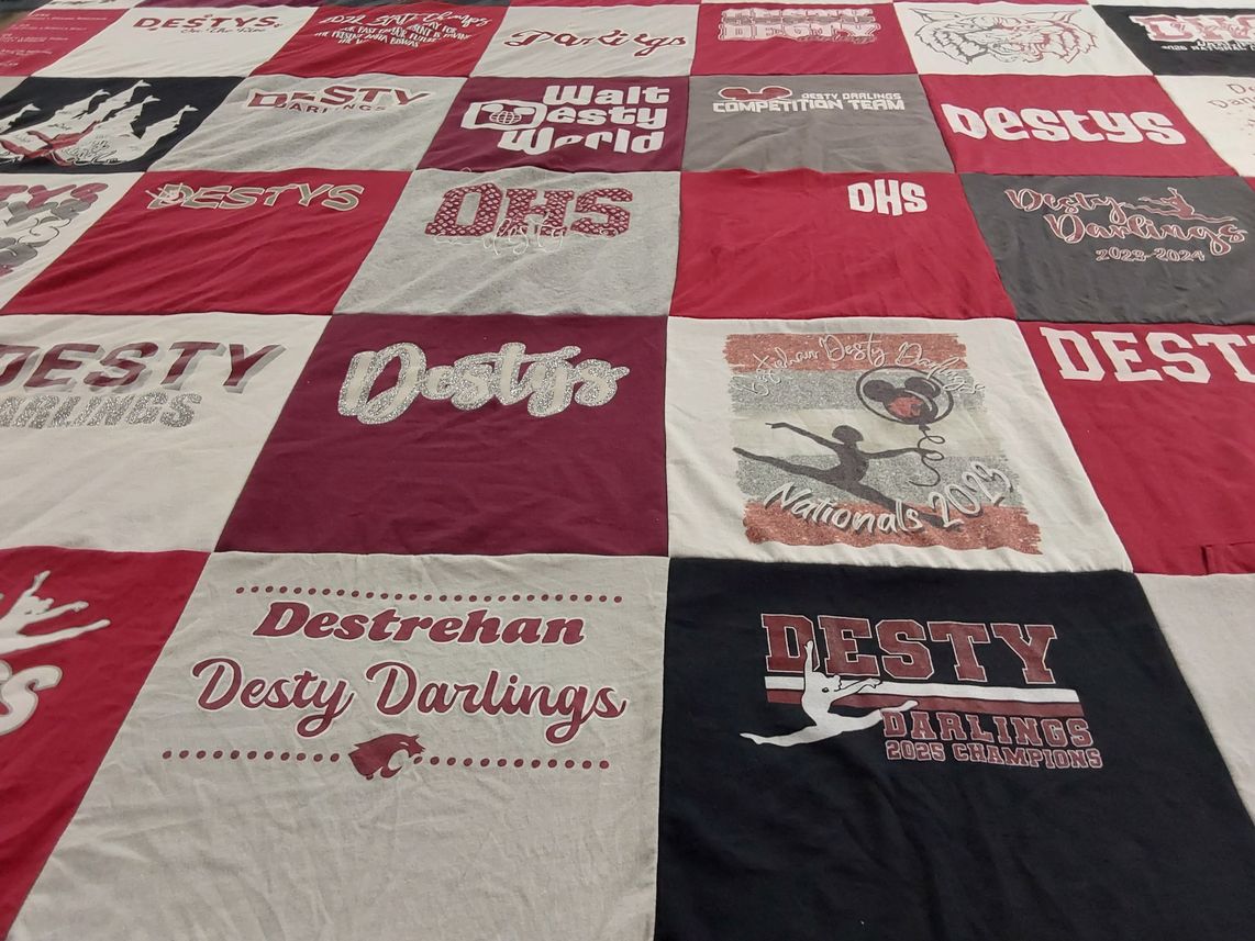 T-shirt quilt from destrehan high school by Gina from LA