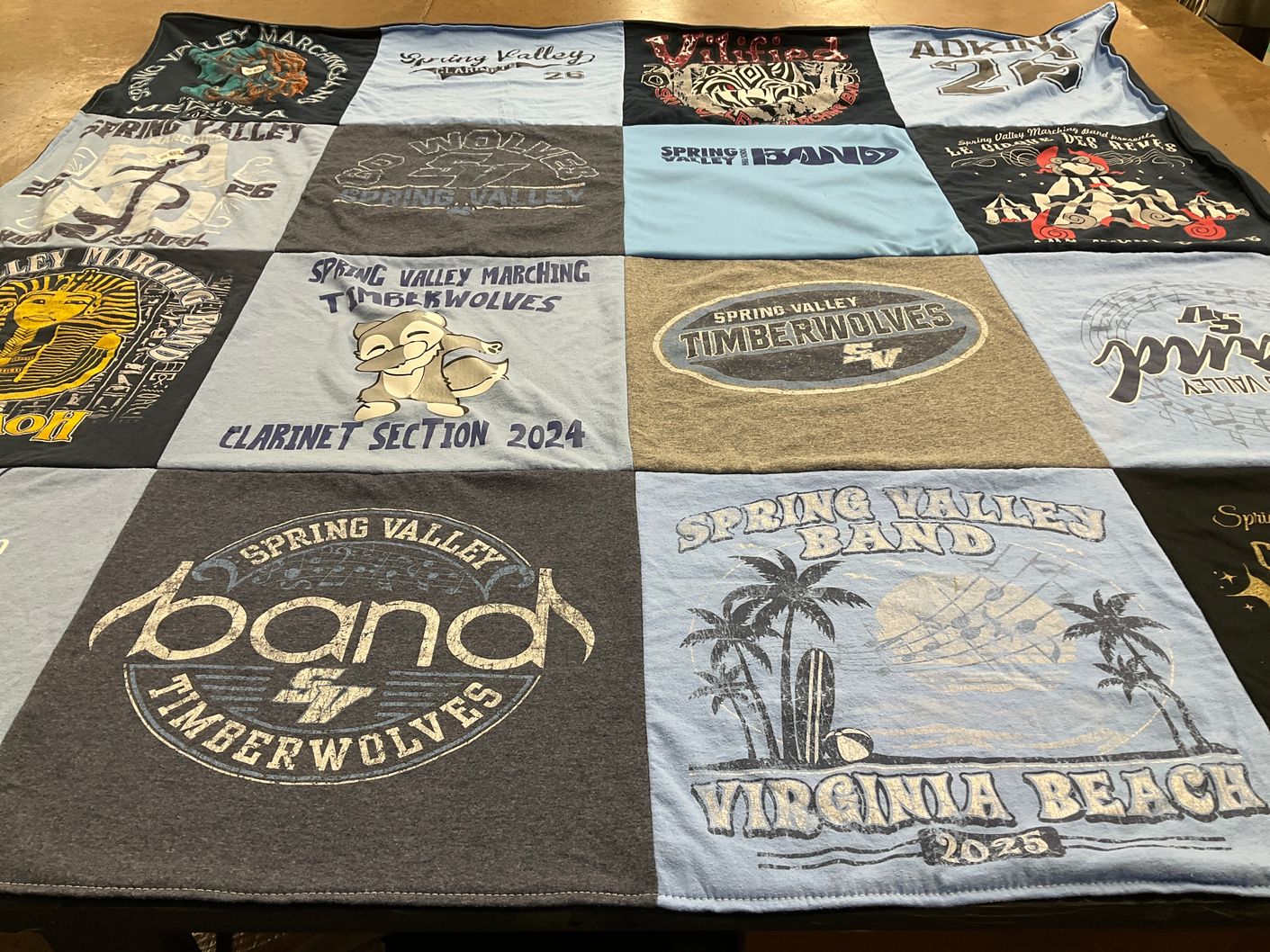 T-shirt quilt featuring spring valley timberwolves by Tracy from WV