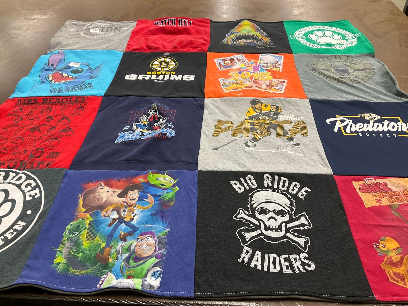 T-shirt quilt featuring boston bruins, nashville predators by Brandi from TN