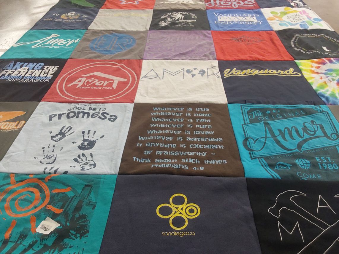 T-shirt quilt from vanguard university by Beth from CA