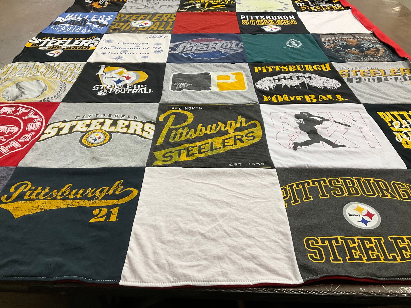 T-shirt quilt featuring pittsburgh steelers football by Tarah from PA