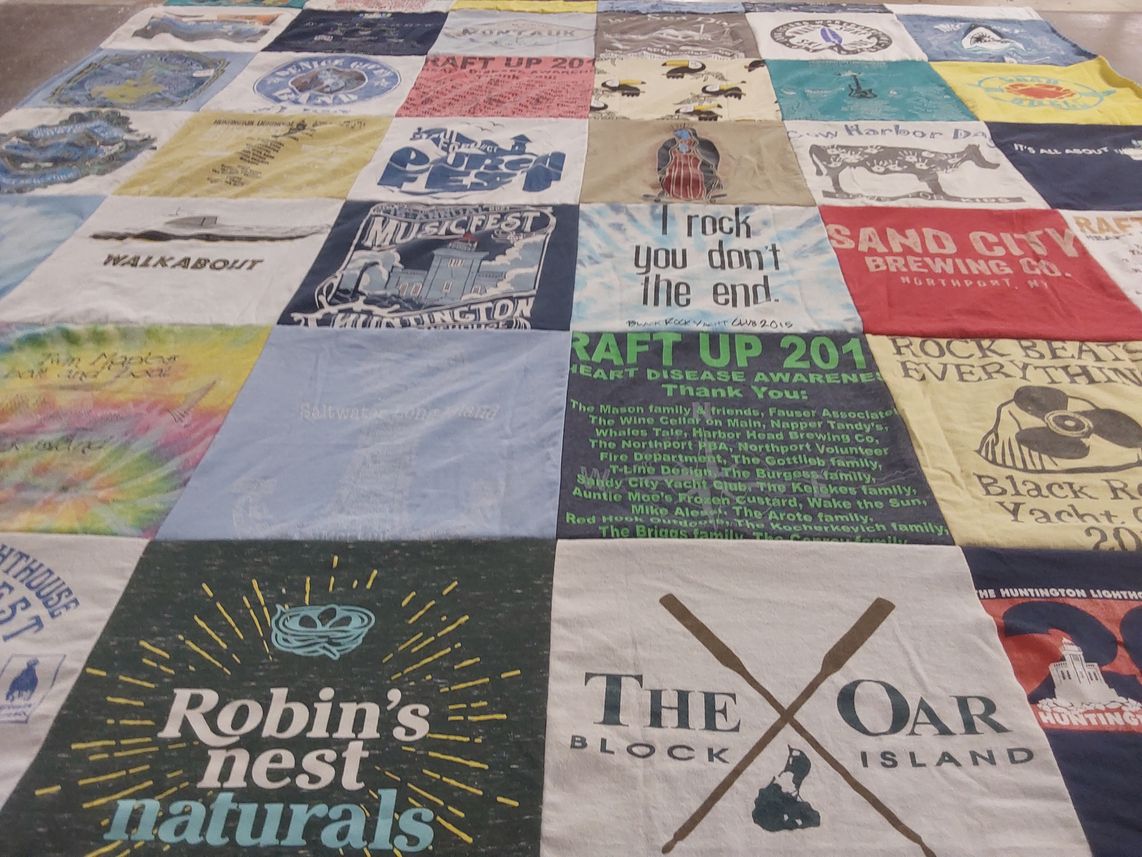 T-shirt quilt with crafting, music themes by Lauren from FL