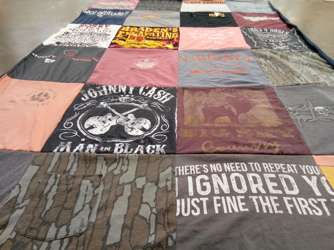 T-shirt quilt with music, country themes by Valerie from VA