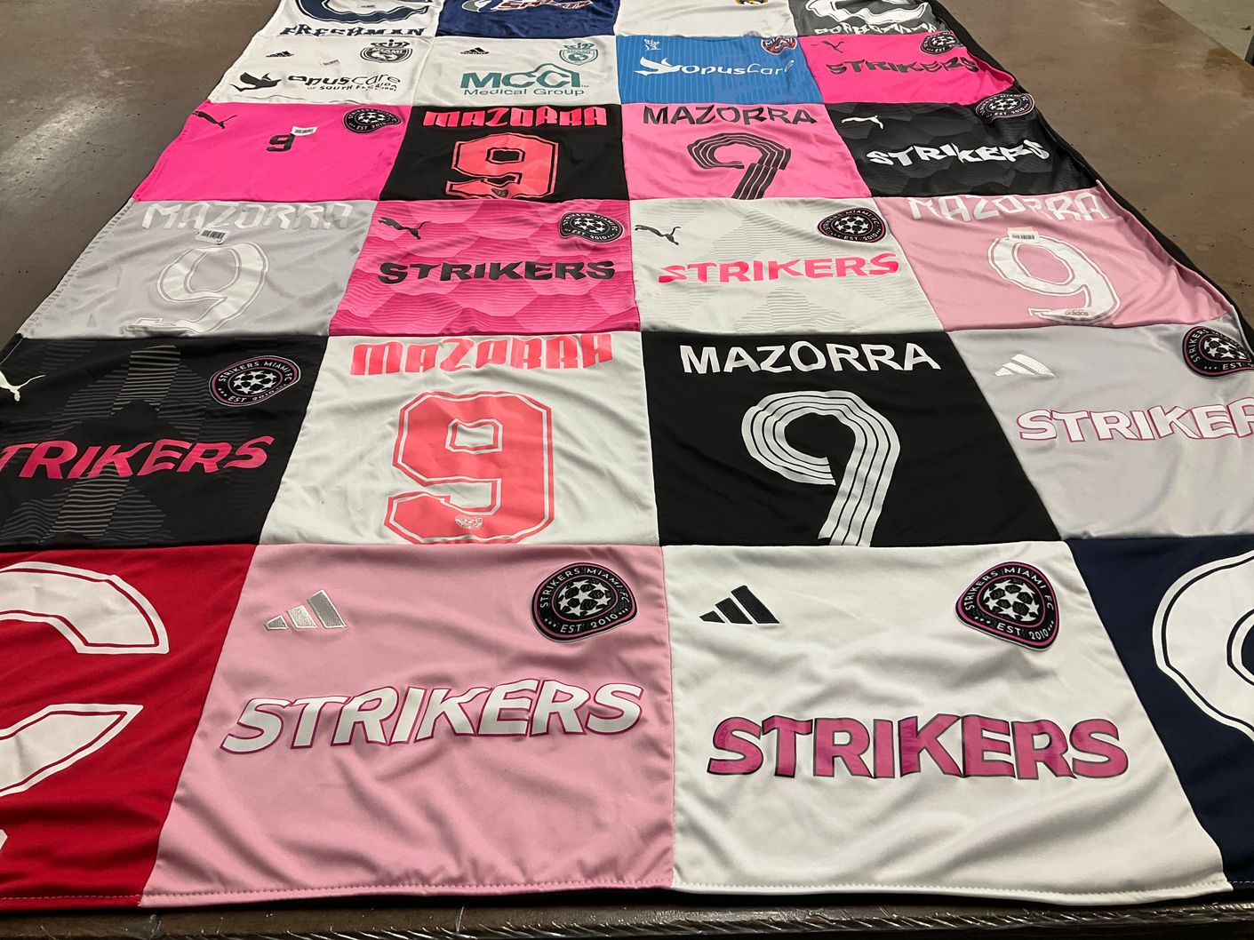 T-shirt quilt featuring strikers miami by Gloria from FL