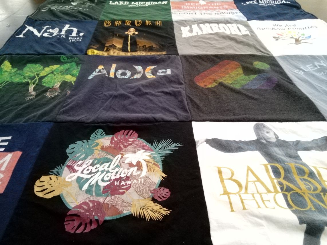 T-shirt quilt with music, environment themes by John from MD
