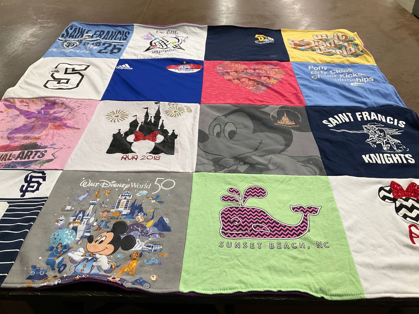 T-shirt quilt featuring saint francis knights by Amy from GA