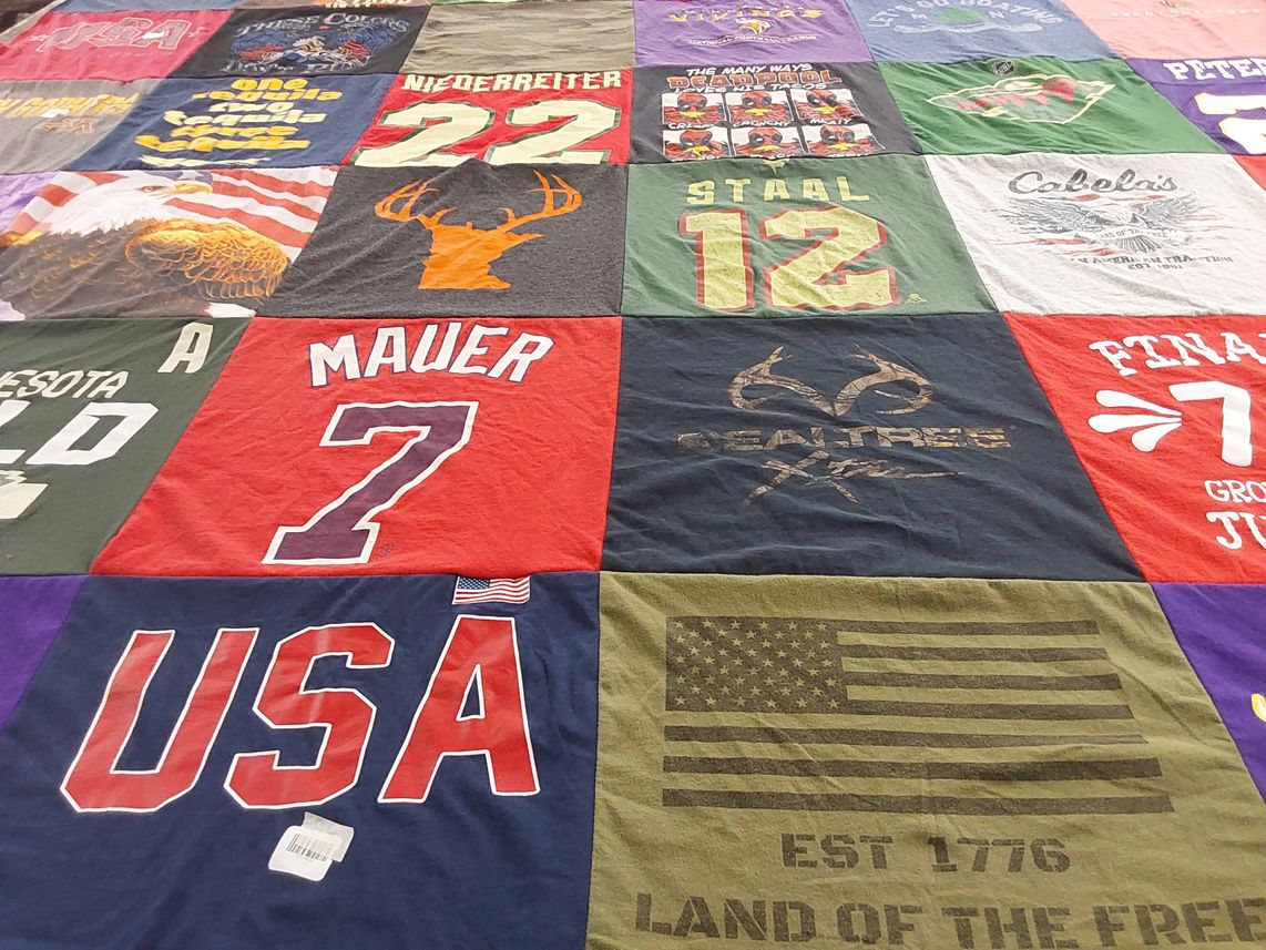 T-shirt quilt featuring minnesota wild by Sandra from MN