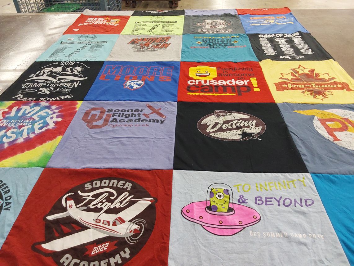 T-shirt quilt from moore high school, the university of oklahoma by Candace from OK