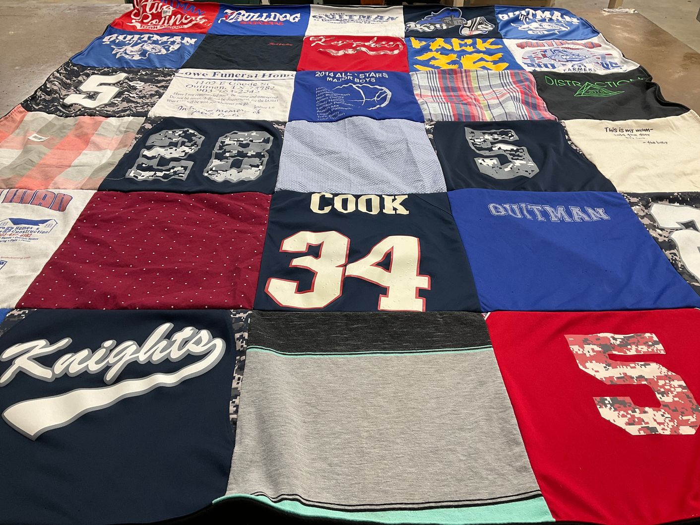 T-shirt quilt from quitman high school by Brittny from TX