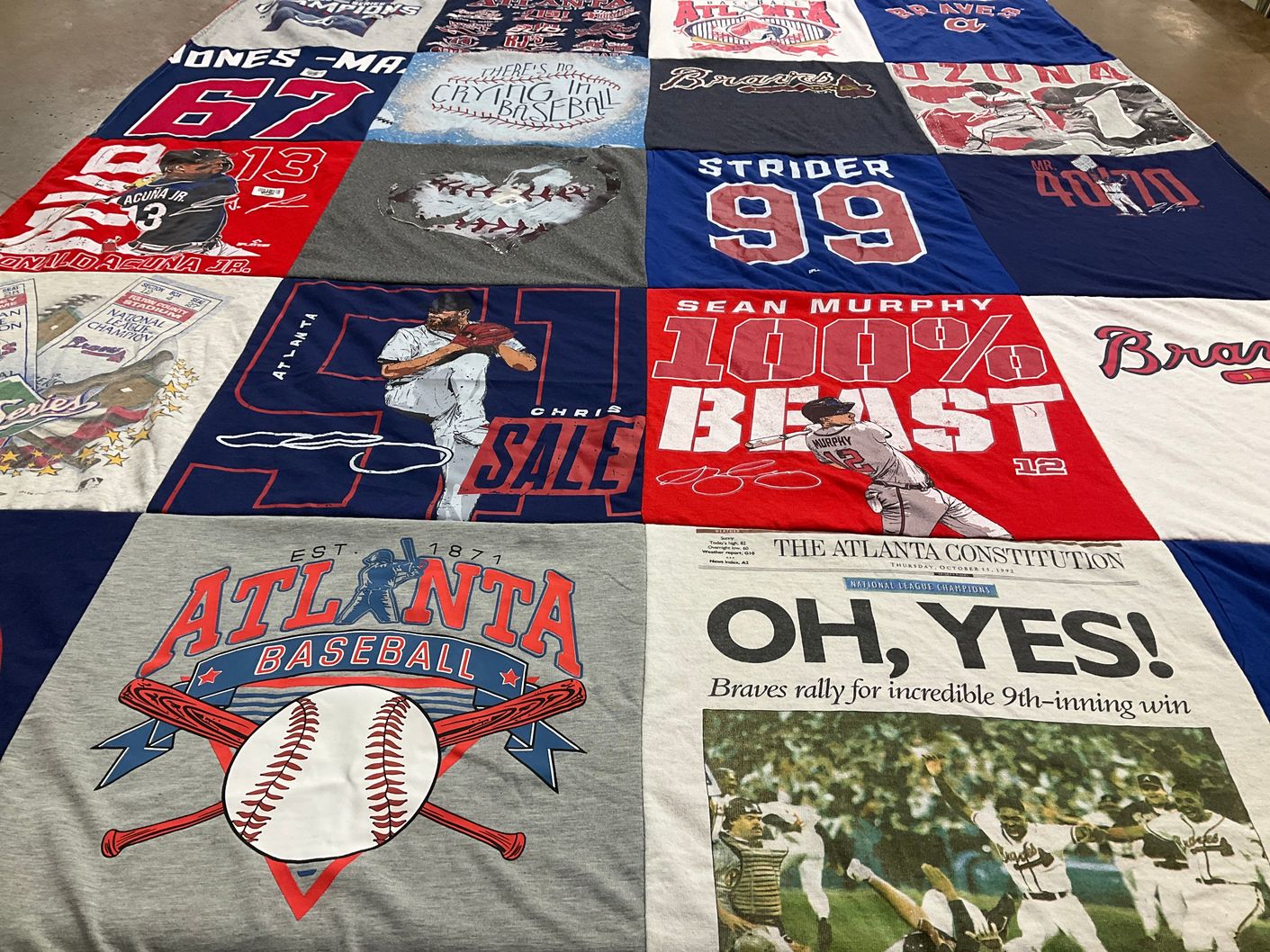T-shirt quilt featuring atlanta braves by Laura from SC