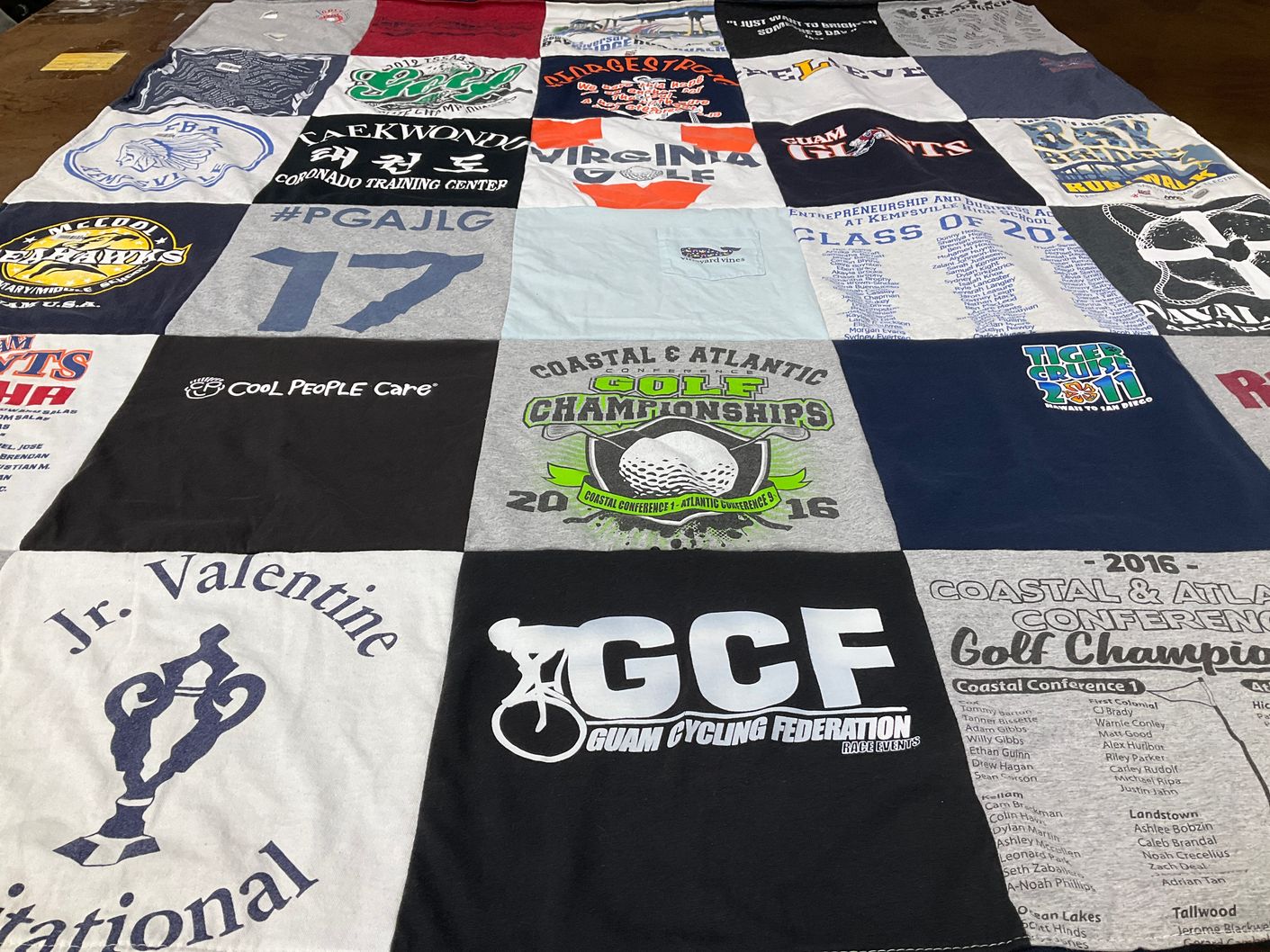 T-shirt quilt featuring guam giants by Darcy from TN