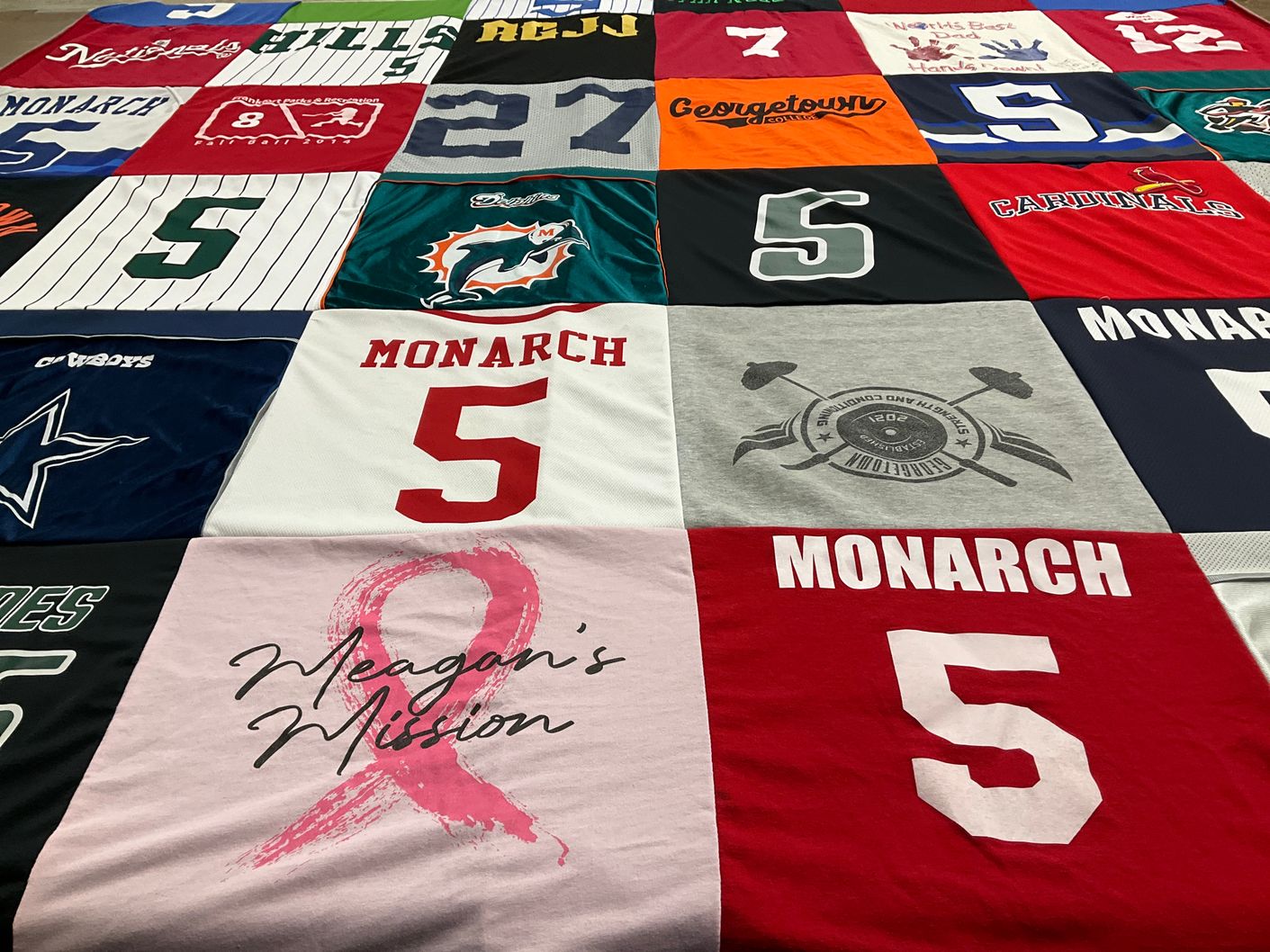 T-shirt quilt featuring monarchs by Meagan from KY