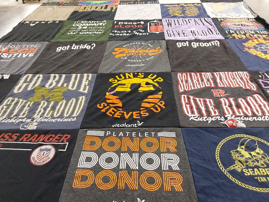 T-shirt quilt from rutgers university, university of michigan by Rich from CA