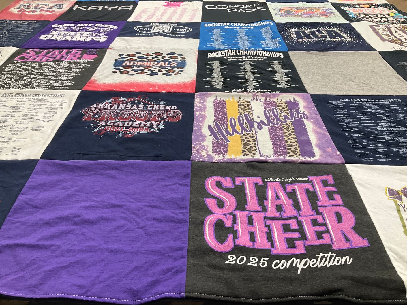 T-shirt quilt from arkansas high school by Kerissa from AR