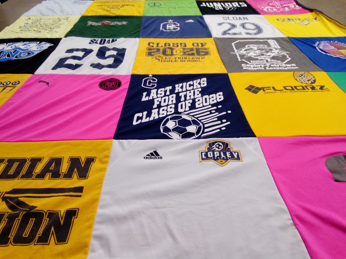 T-shirt quilt from copley high school by Arin from OH