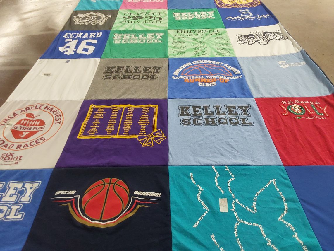 T-shirt quilt featuring kelley school by Jillian from CT