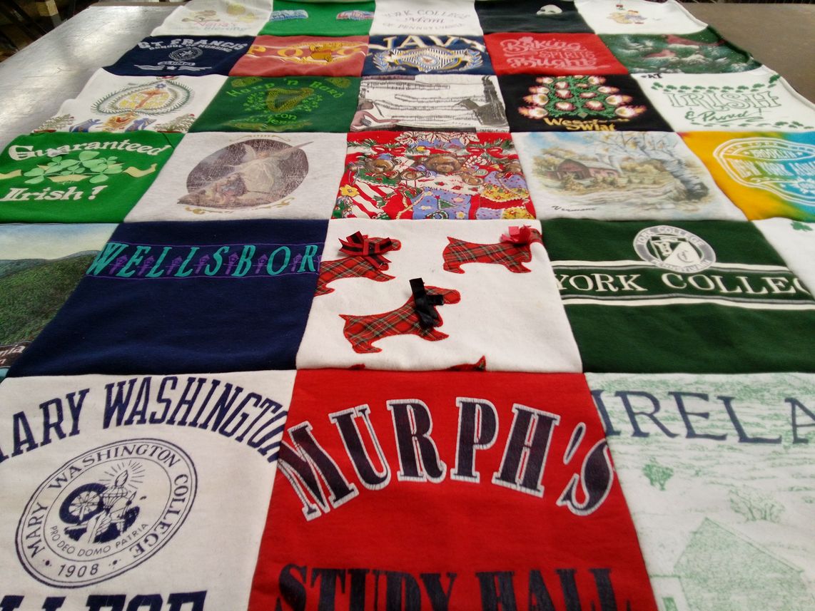 T-shirt quilt from mary washington college, york college by Trish from NY