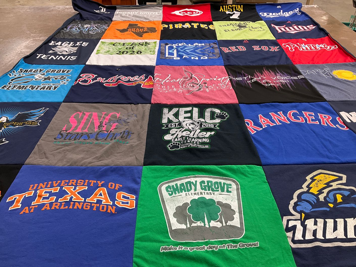 T-shirt quilt featuring braves, rangers by April from TX