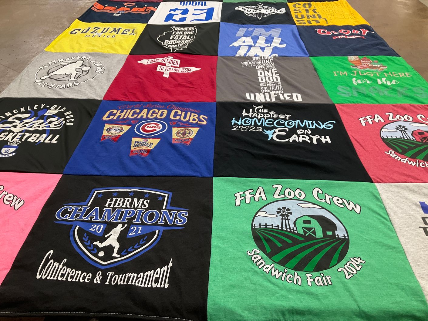 T-shirt quilt featuring chicago cubs by Amanda from IL