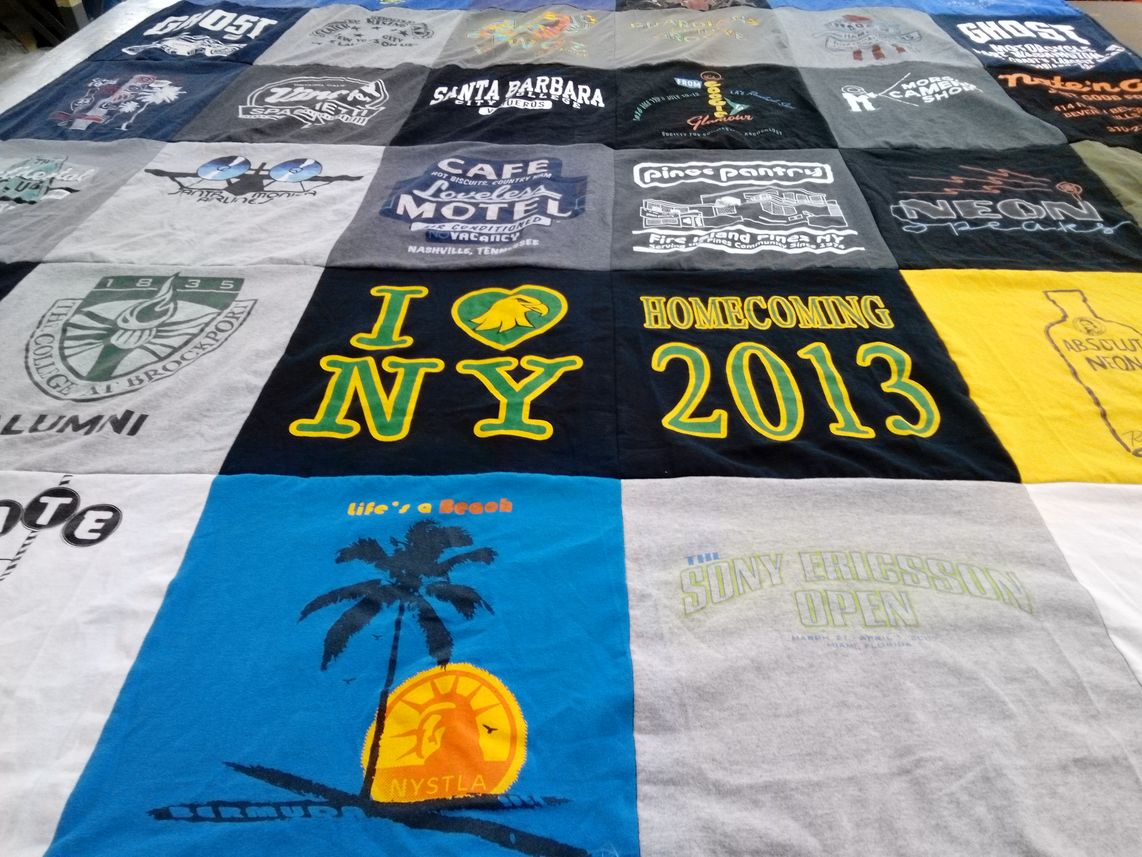 T-shirt quilt from suny brockport college by Josh from NY