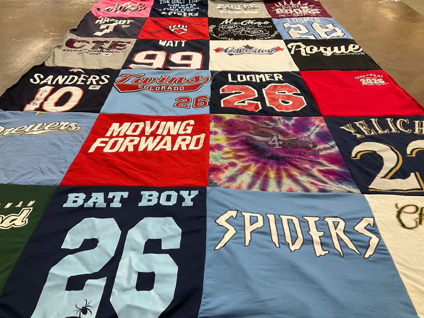T-shirt quilt featuring twins, brewers by Lisa from CO
