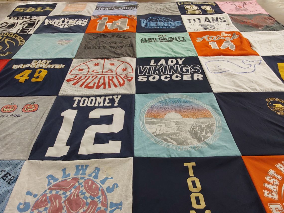 T-shirt quilt featuring east bridgewater vikings, lady vikings by Marybeth from MA