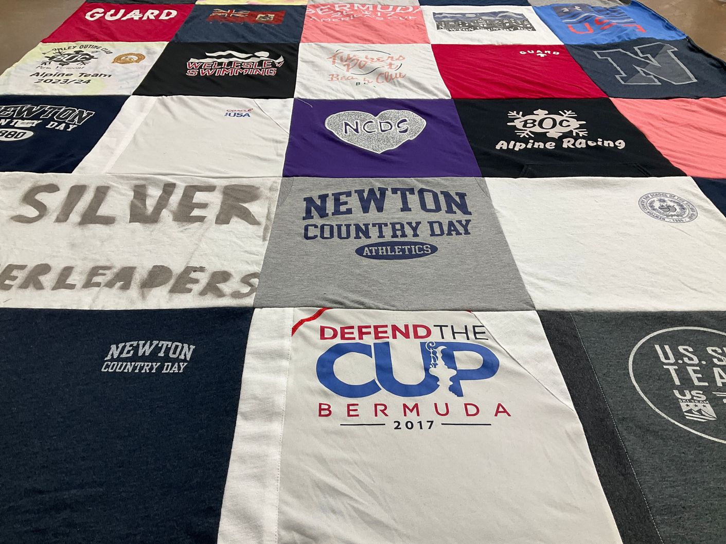 T-shirt quilt from newton country day school by Christina from MA