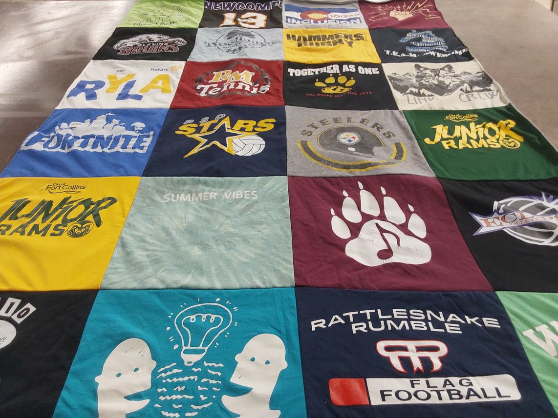 T-shirt quilt from fort collins high school by Alison from CO