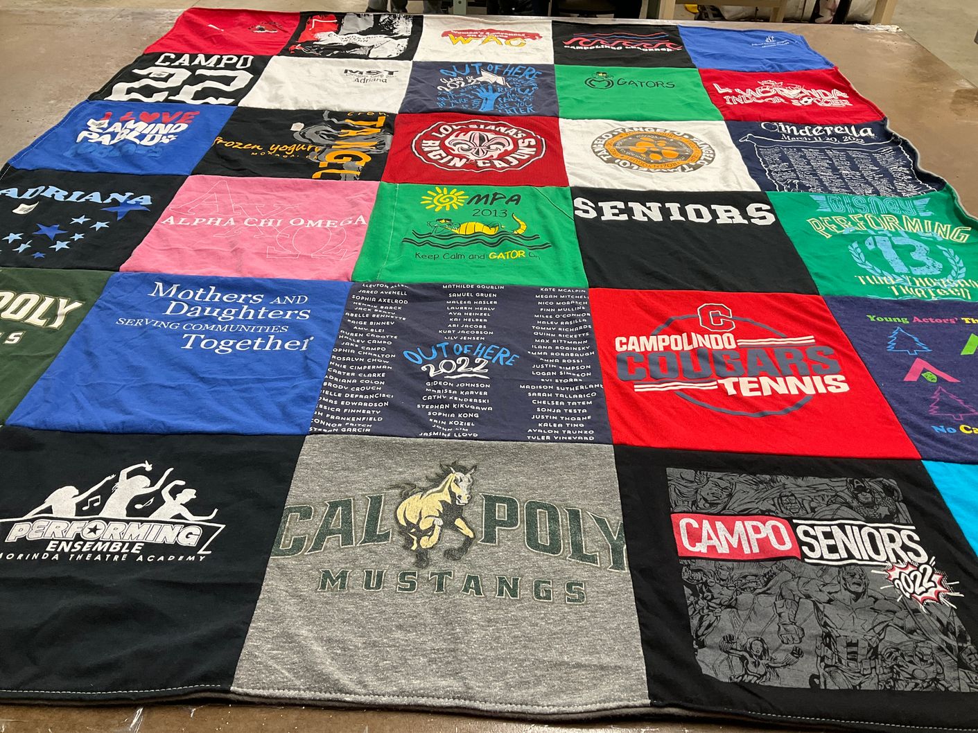 T-shirt quilt featuring campolindo cougars tennis by Holly from CA