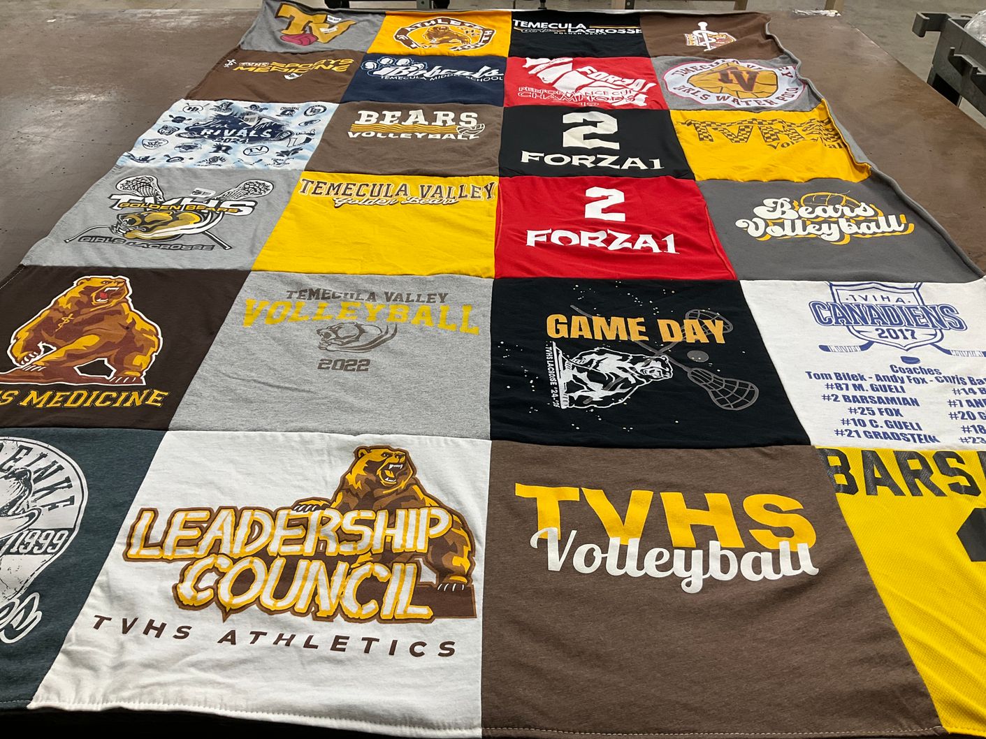 T-shirt quilt featuring temecula valley high school volleyball by Michelle from CA