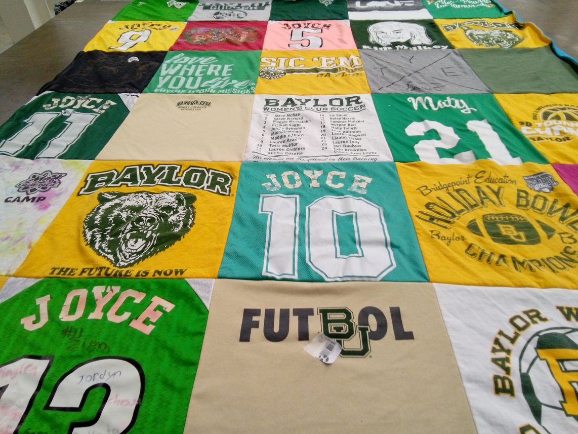 T-shirt quilt from baylor university by Patricia from TX