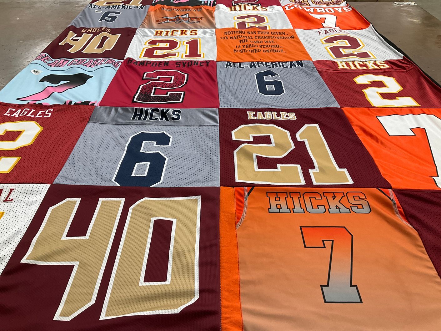 T-shirt quilt featuring eagles, cowboys by K from FL