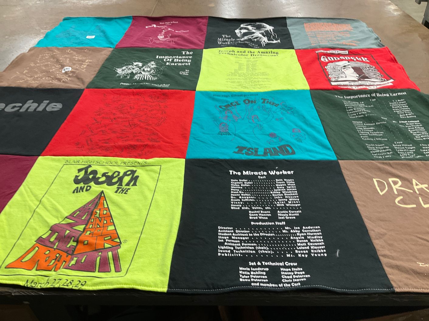 T-shirt quilt from blair high school by Kathy from NE