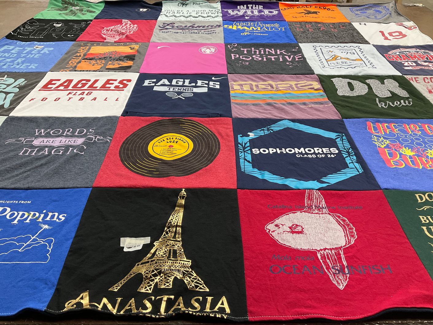 T-shirt quilt featuring eagles flag football, eagles tennis by Christopher from AZ