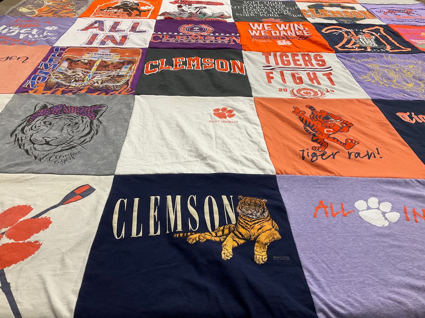 T-shirt quilt featuring clemson tigers by Teresa from NC