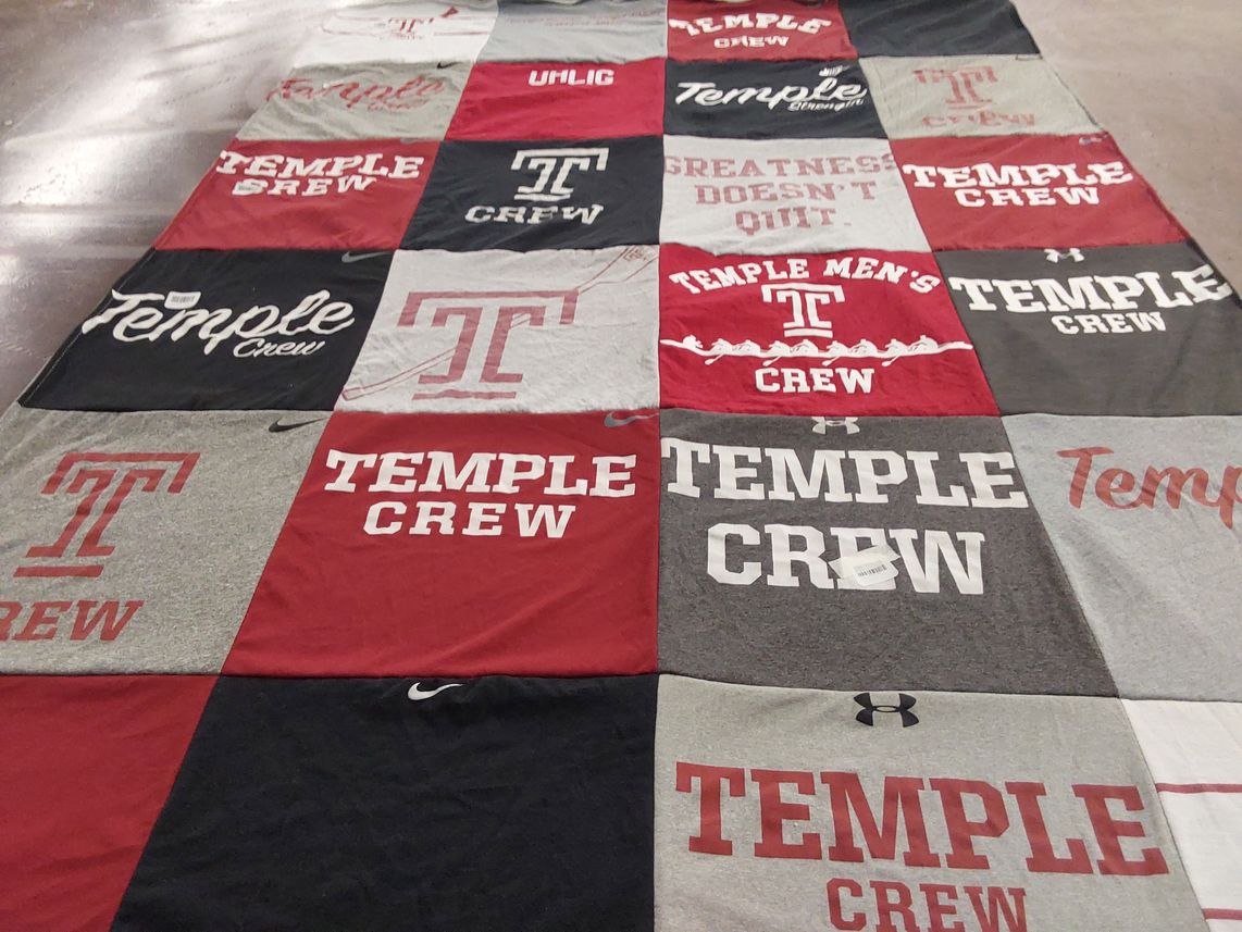 T-shirt quilt from temple university by Julie from TX