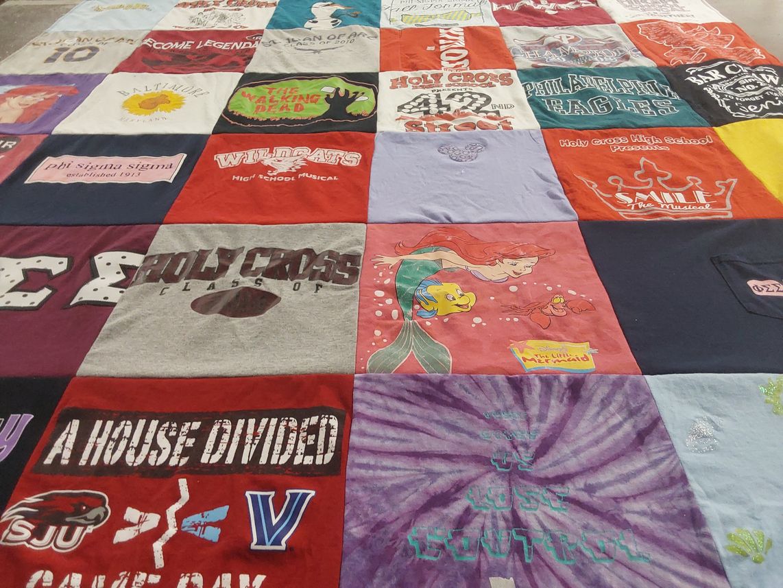 T-shirt quilt featuring villanova university, saint joseph's university by Kelsey from NJ