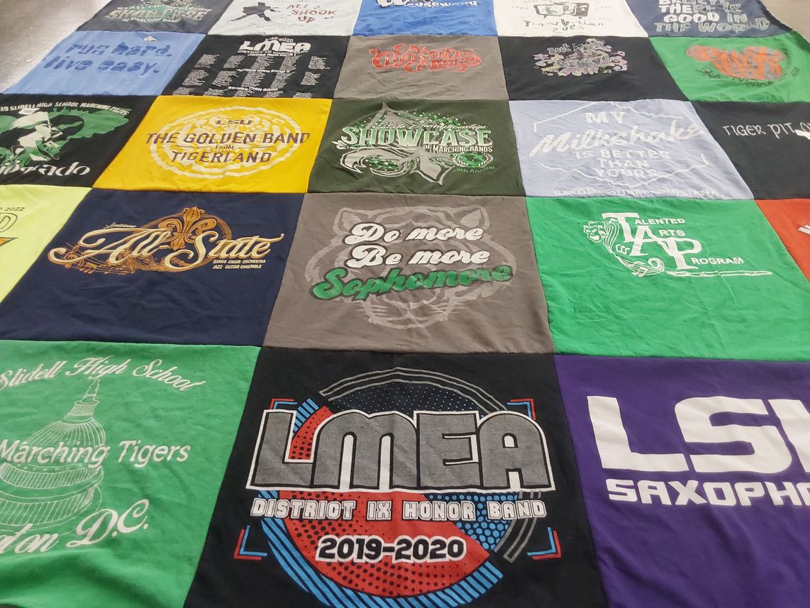 T-shirt quilt from slidell high school by Susan from MS