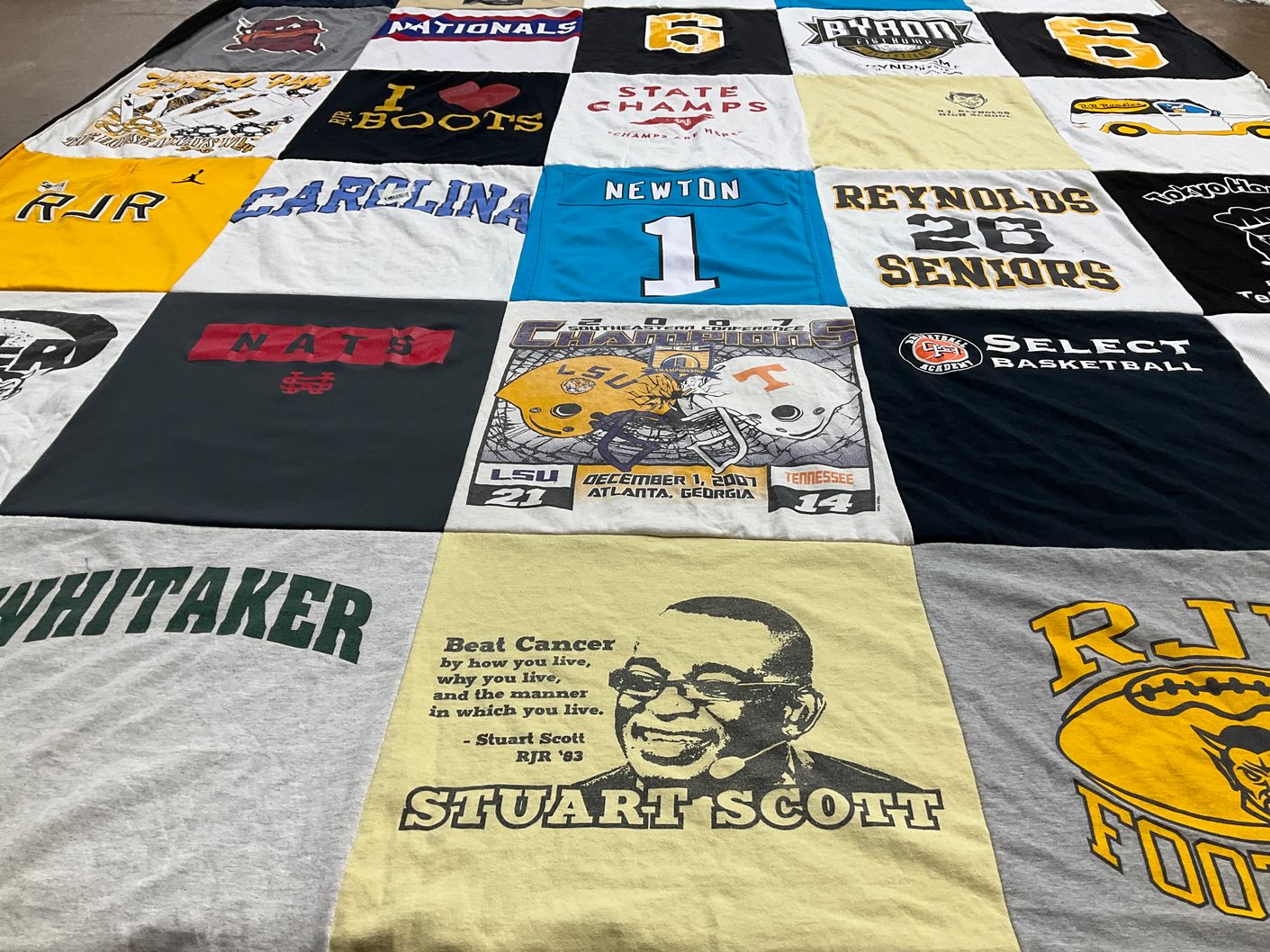 T-shirt quilt featuring reynolds high school football by Thomas from NC