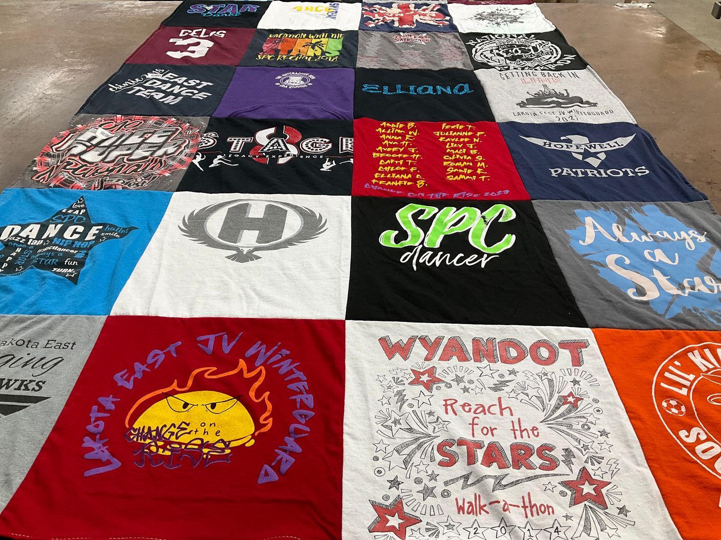T-shirt quilt from dakota east high school, hopewell high school by Lana from OH