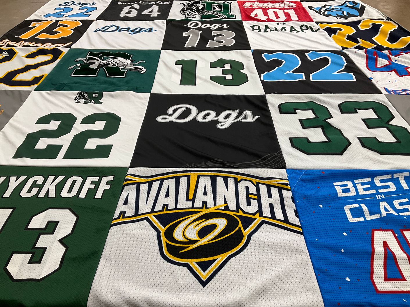 T-shirt quilt featuring avalanche by Elena from NJ