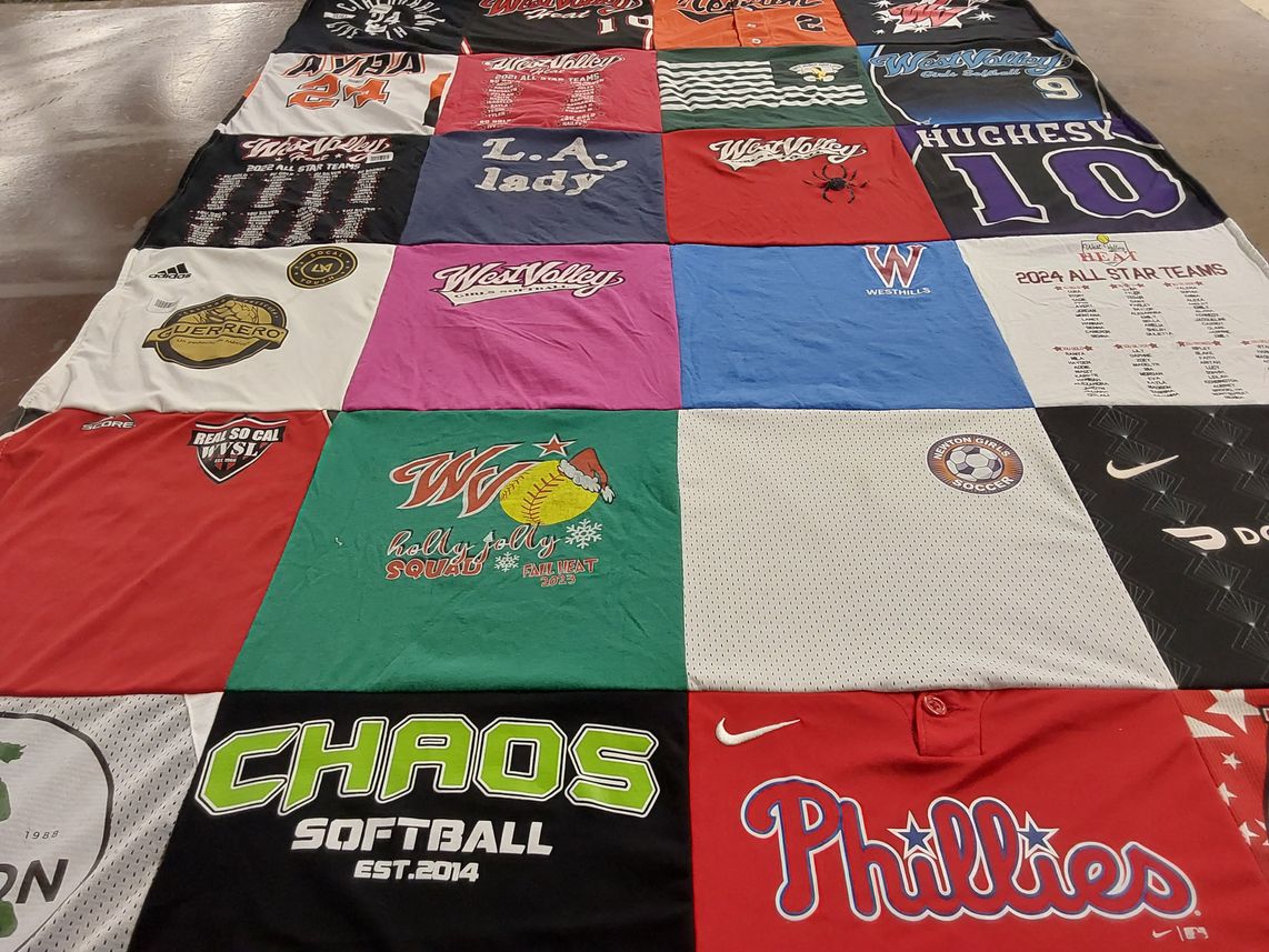 T-shirt quilt from west valley college, west hills college by Brooke from MA
