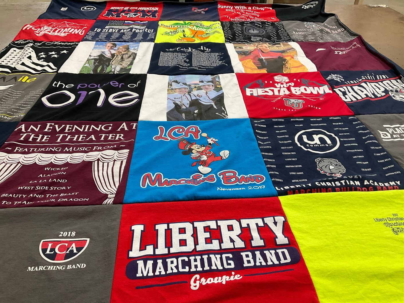 T-shirt quilt from liberty university, lca christian academy by Michelle from VA