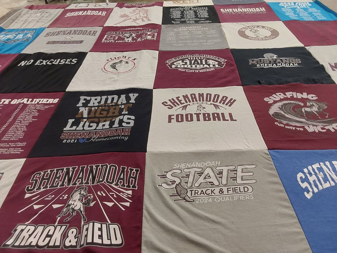 T-shirt quilt featuring shenandoah mustangs by Jaime from IA
