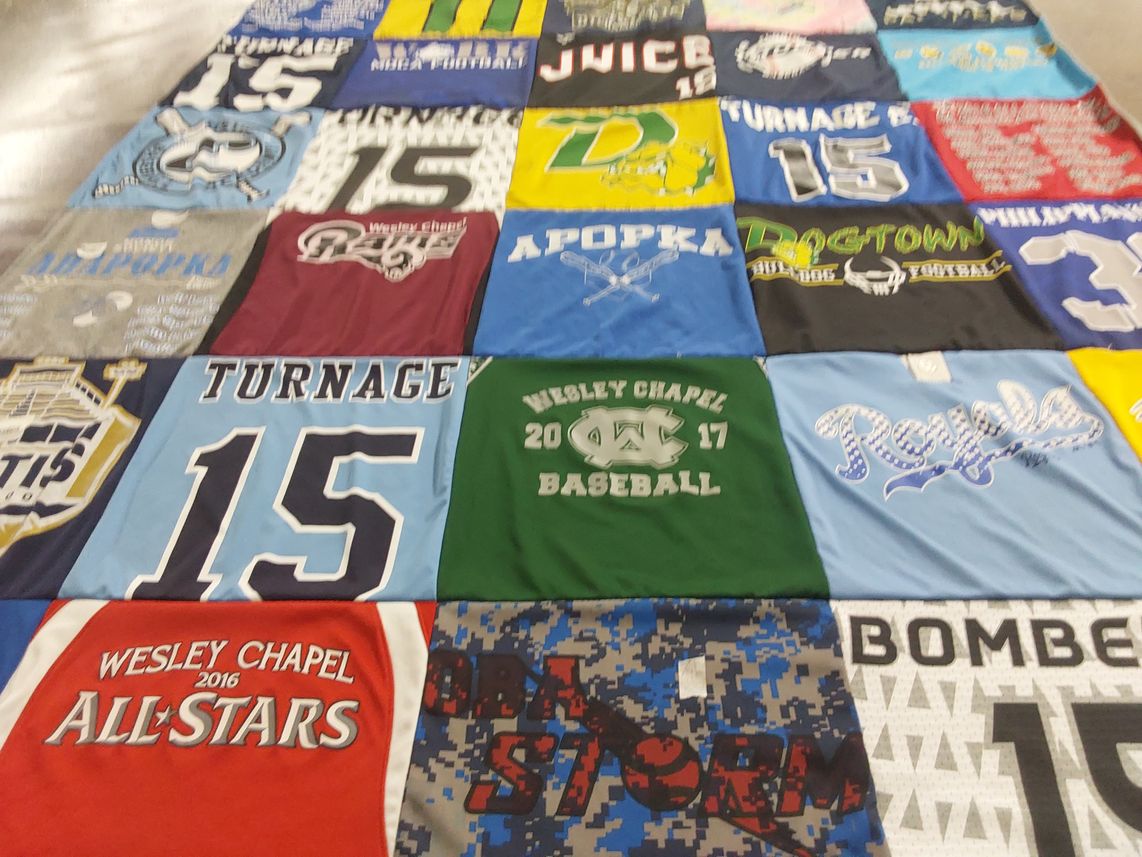T-shirt quilt featuring wesley chapel baseball, apopka bulldogs by Gina from FL