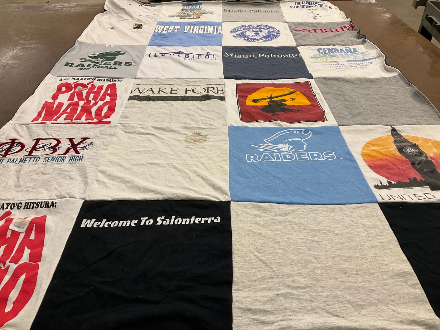 T-shirt quilt featuring raiders by Ely from FL