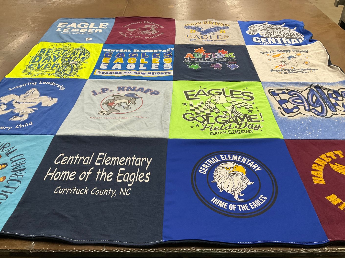 T-shirt quilt from central elementary school by Sharolyn from NC